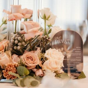 Bronzové zrkadlové čísla stolov