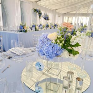 Baby blue okrúhly obrus